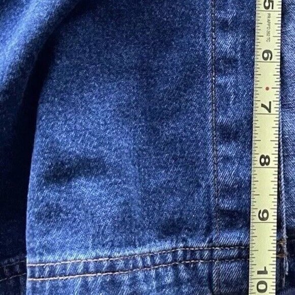 Vintage Bill Blass Women’s Below The Knee  Denim Blue Button Jean Skirt Sz 16 - Picture 8 of 15